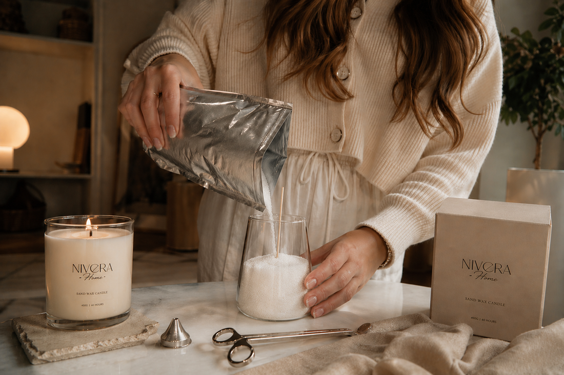 Why Sand Wax Candles Are the Secret to a Cozy, Beautifully Styled Home